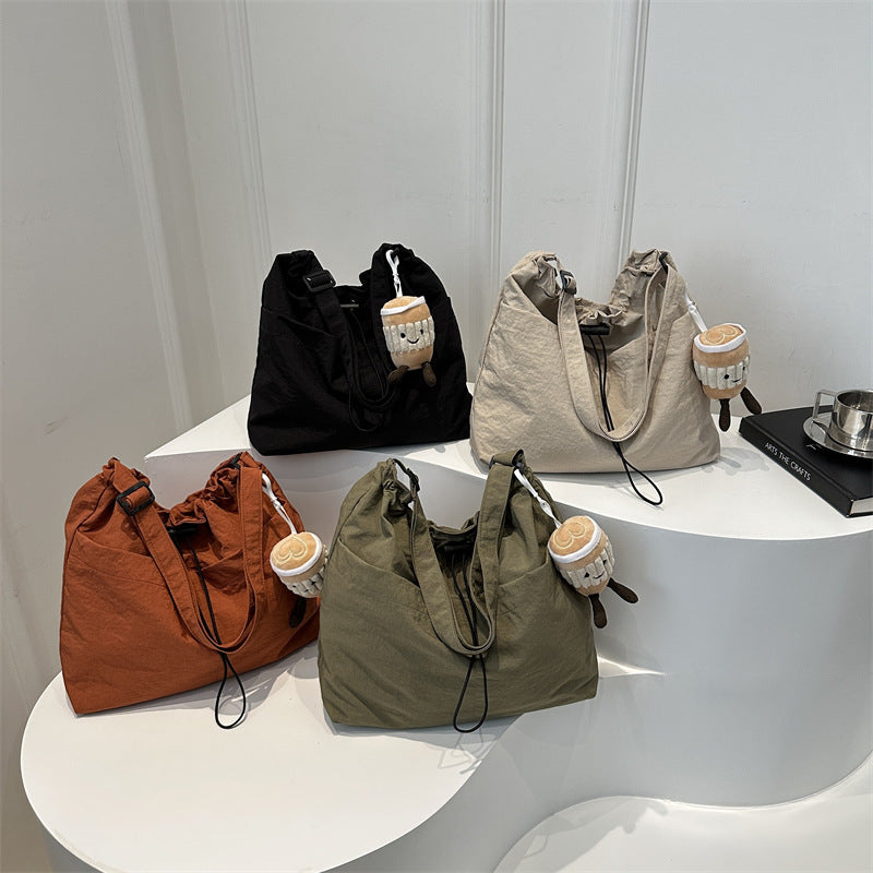 2024 Japanese Style Large Drawstring Bucket Bag for Women