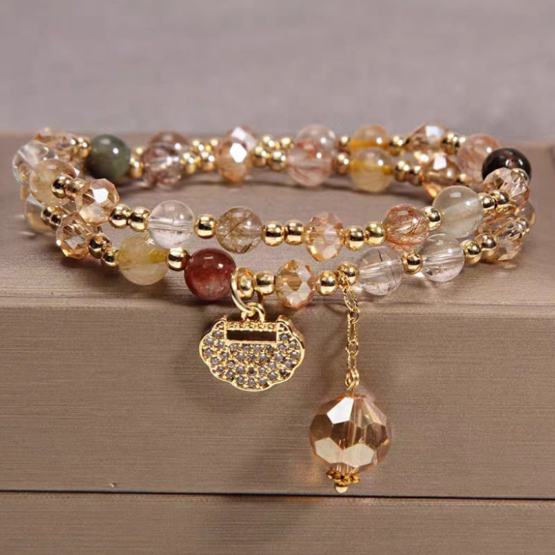 Double-Layer Red Agate Crystal Bracelet