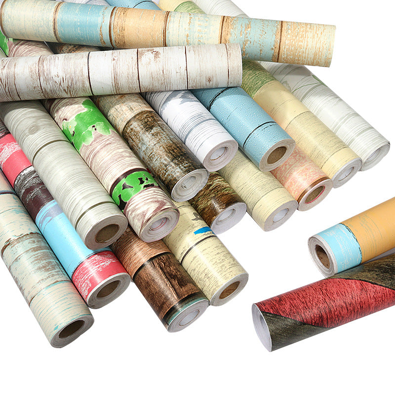 Wood Grain Waterproof PVC Self-Adhesive Wallpaper