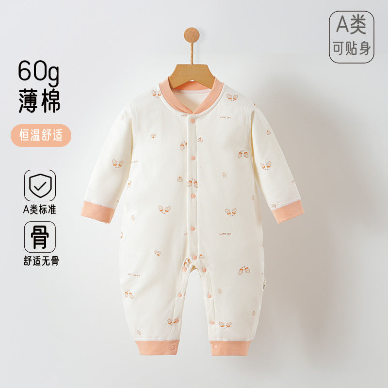Baby Jumpsuit Autumn Winter Warm Thin Cotton Boneless Climbing