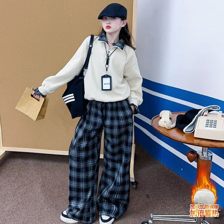 Girls Fleece Street Set – Winter Color Block Outfit – Outfit Sets – Image 7