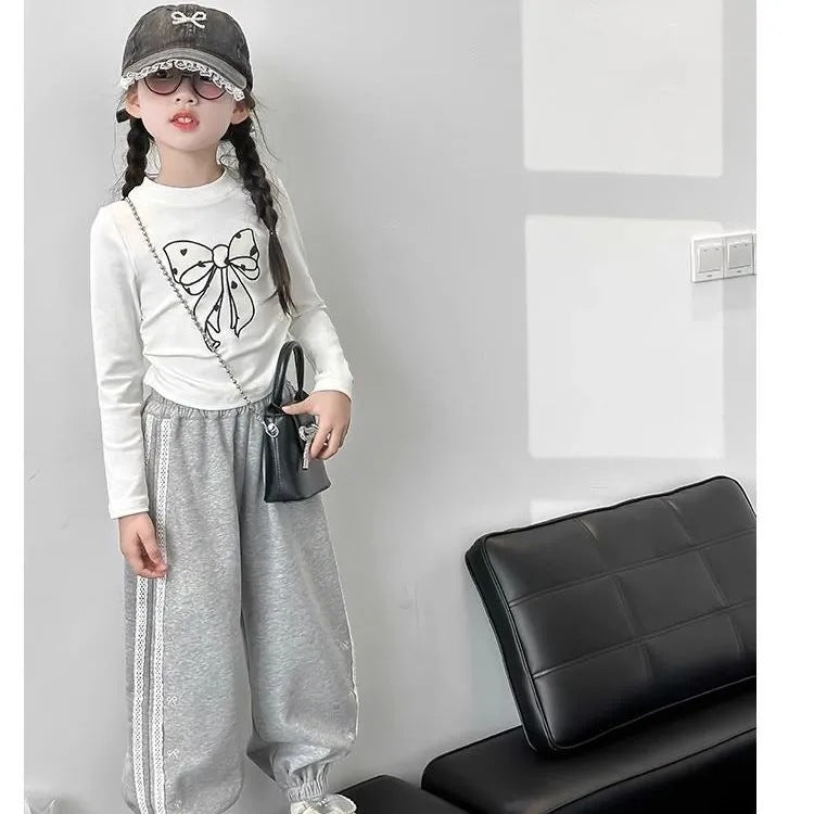 Girls 2024 Autumn Sports Two-Piece Set – Spring Autumn Kids Fashion Nepal | Tudoholic