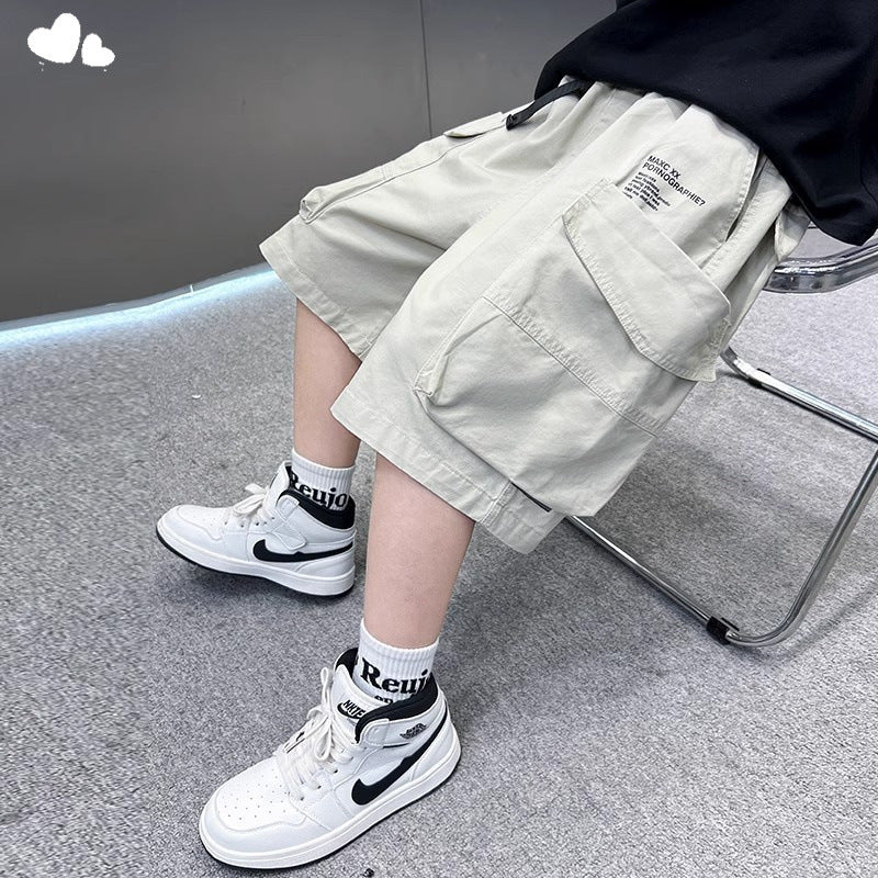 Boys Cargo Shorts Summer 2025 Loose Fit Trendy Pants