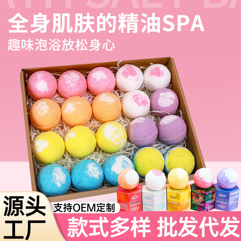 Moisturizing Essential Oil Bath Salt Ball Set