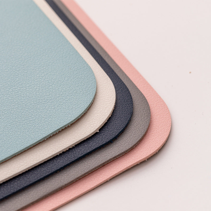 Pure Color Leather Mouse Pad – Non-Slip Desk Pad