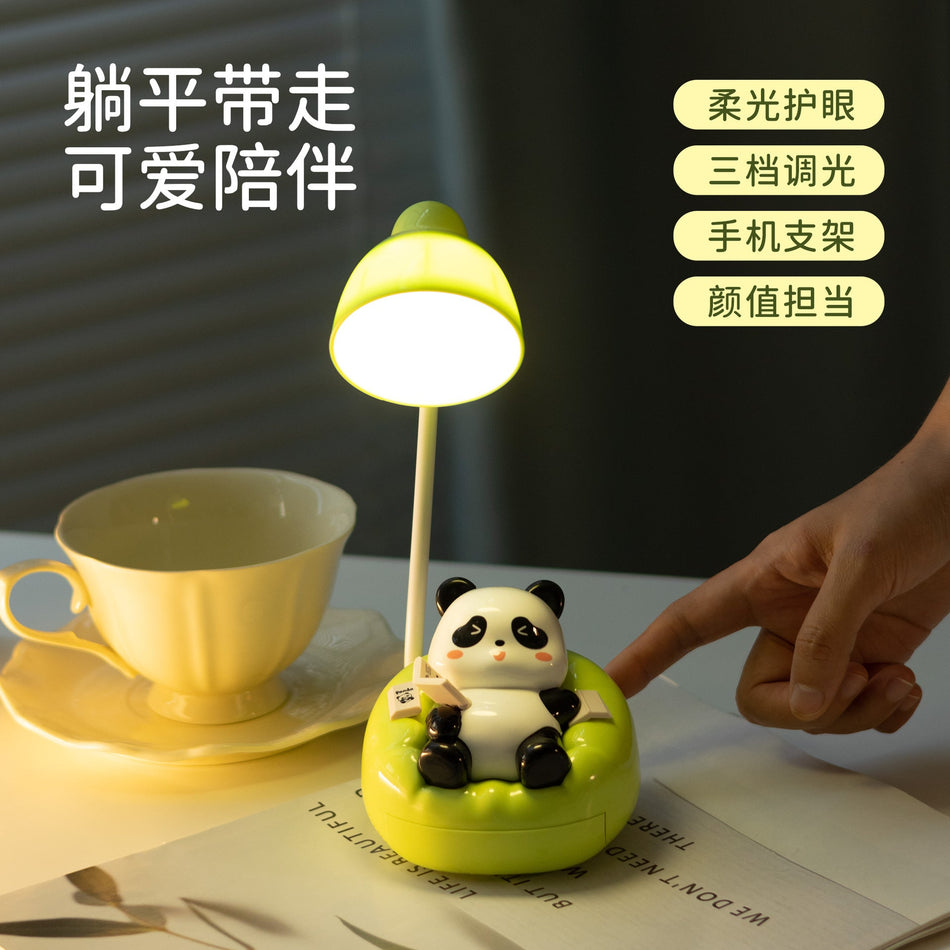 Cartoon Panda LED Desk Lamp for Students – Rechargeable