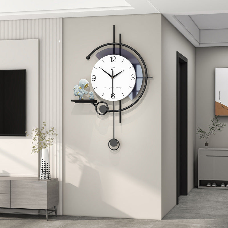 Wall Clock with Shelf – Modern Decorative Storage Clock