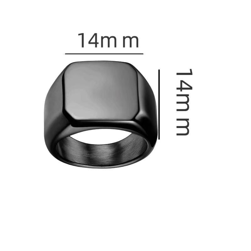 INSTOCK-Square Titanium Steel Ring  Solid Smooth Men's Band
