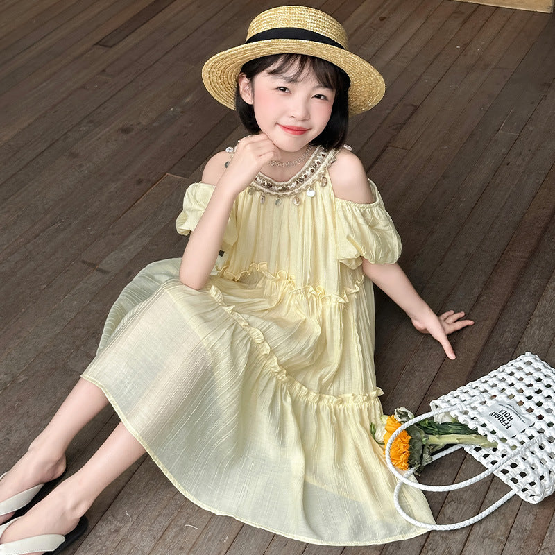 Girls’ Bohemian Summer Dress 2025 – Princess Holiday Outfit
