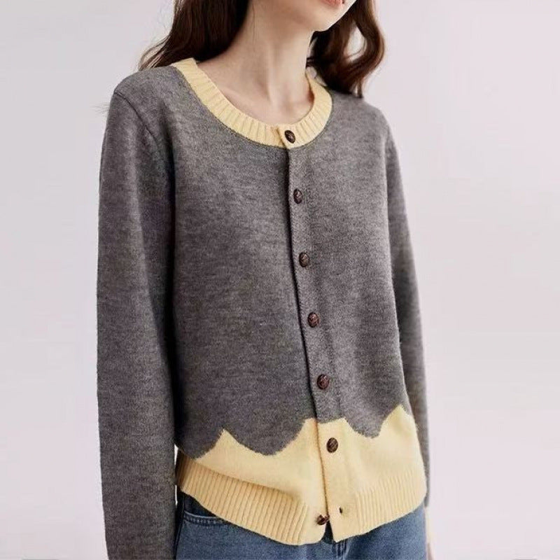 Women’s Korean Round Neck Knitted Cardigan 2026