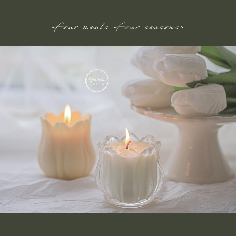 Romantic Tulip Aromatherapy Candle for Couples Bedroom