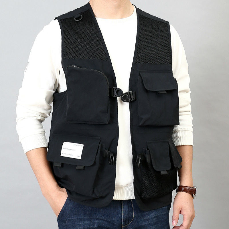 Men’s Tactical Outdoor Vest – Multi-Pocket Fishing & Photography