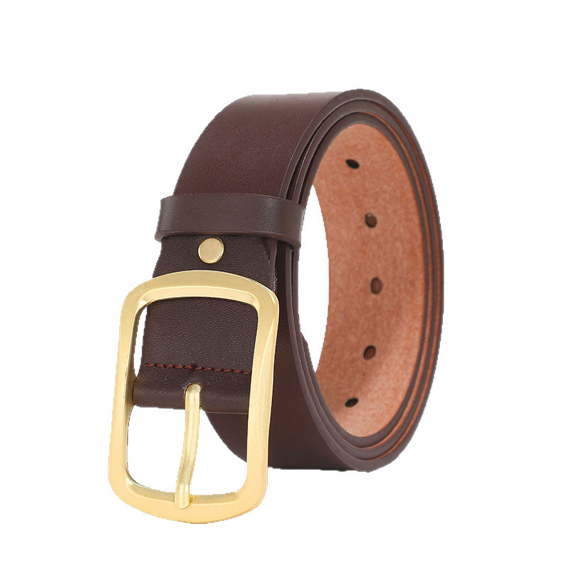 Genuine Leather Men’s Casual Pin Buckle Belt