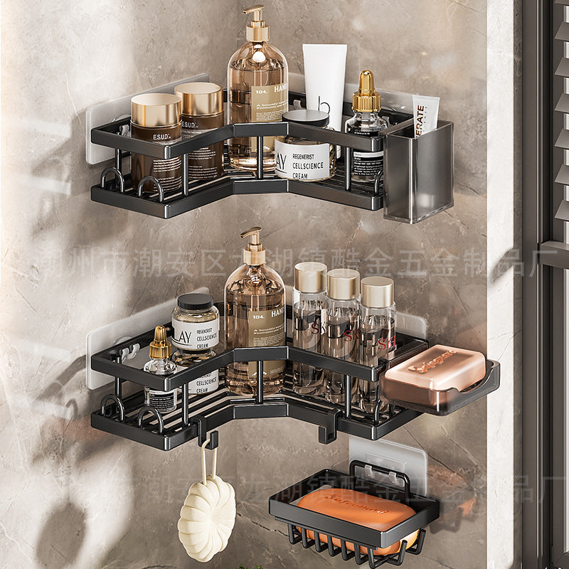 Iron Corner Toilet Rack – No-Drill Bathroom Organizer