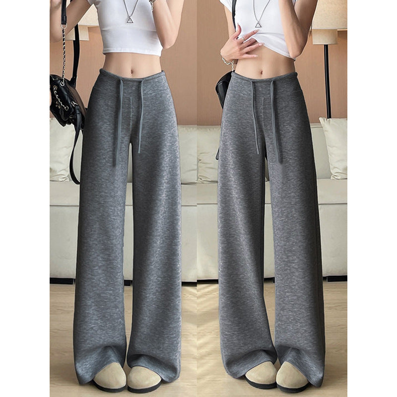 High Waist Straight Wide Sweatpants Women