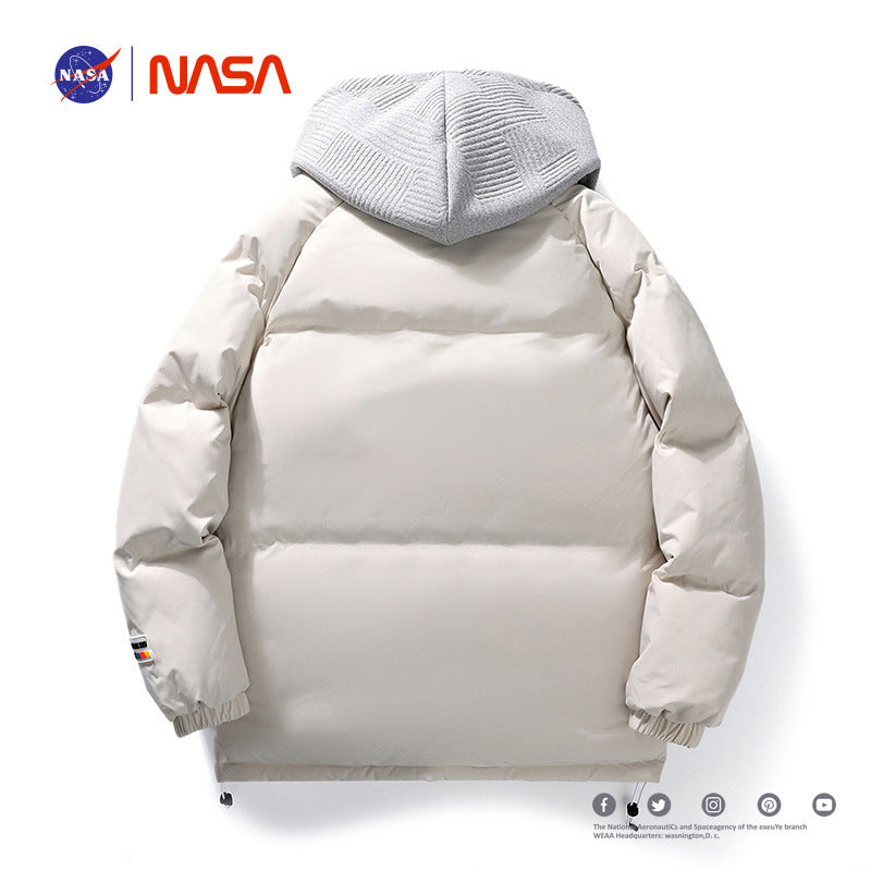 NASA Men’s Thickened Cotton-Padded Down Jacket Winter Coat