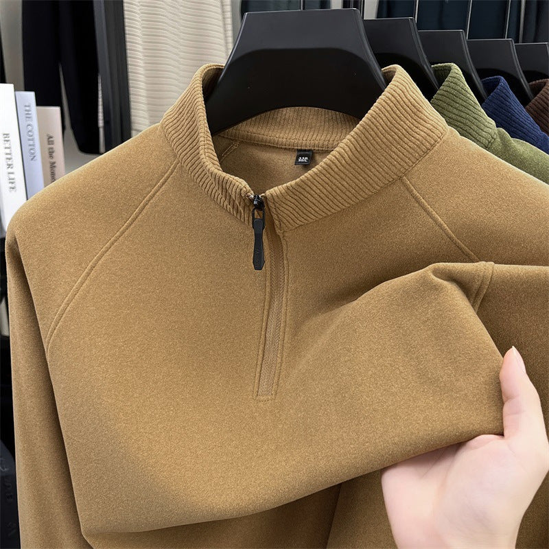 Men’s Half-Zip Stand Collar Sweater – Autumn Winter Casual