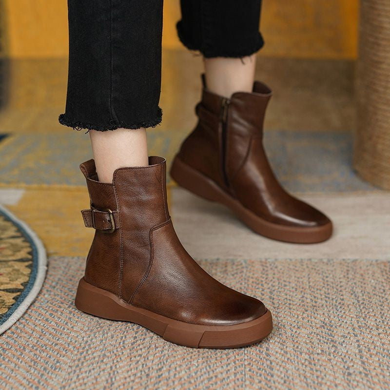 Women’s Autumn Winter Low-Top Cotton Casual Boots