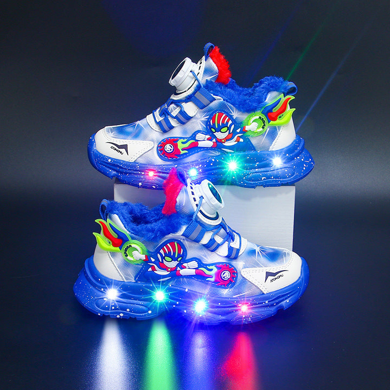 Kids LED Fleece Lined Soft Sole Sneakers for Autumn Winter!
