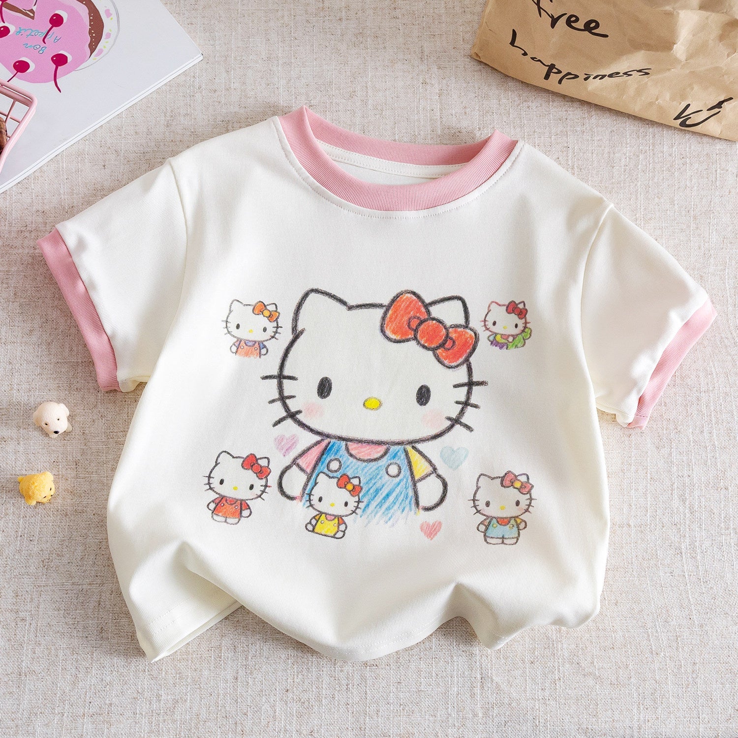Girls Hello Kitty T-Shirt – Summer Cartoon Round Neck Top – T-Shirts – Image 6
