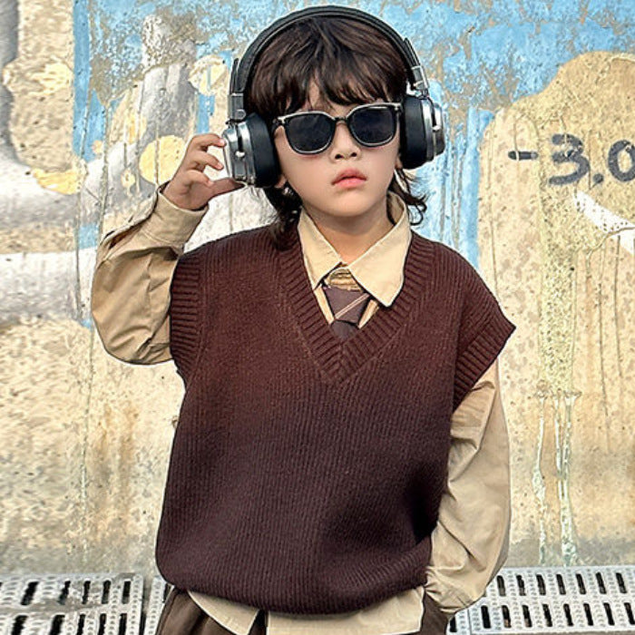 Boys’ Autumn 2025 Three-Piece Vest Suit – Spring Autumn Kids Fashion Nepal | Tudoholic