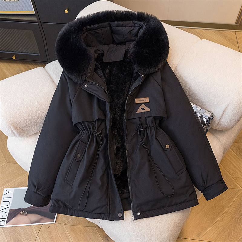 Korean Style Mid-Length Cotton Parka for Women