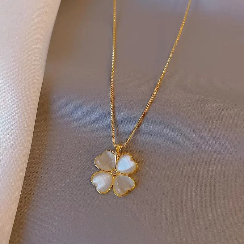 18K Gold Titanium Steel Heart Pendant Necklace
