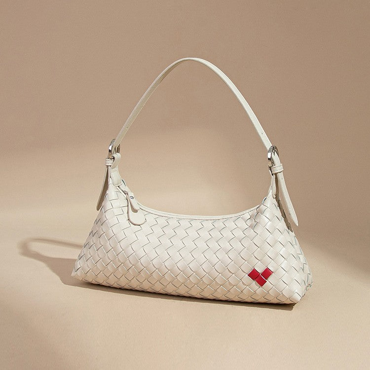 Handmade Woven Heart Baguette Underarm Crossbody Bag Womens!