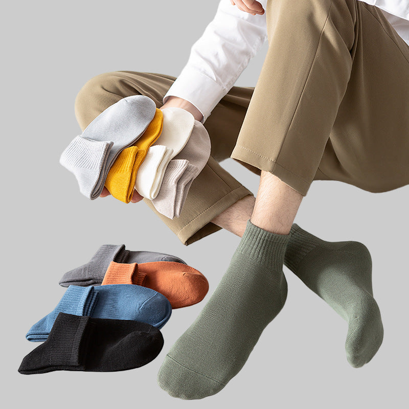 (8-Pack)-Xinjiang Cotton Mens Socks – Breathable Short Style