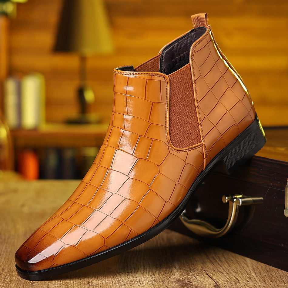 Men’s Large Size Leather Shoes – Business Formal Boots