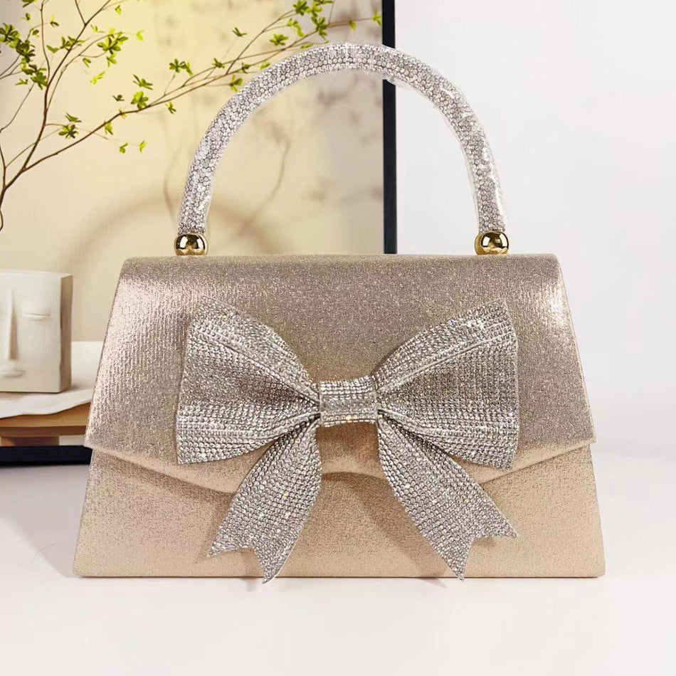 Women's Diamond Evening Crossbody Bag – Bow Design