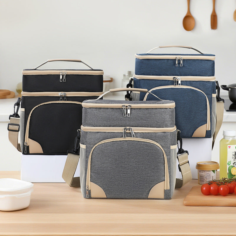 Double-Layer Insulated Crossbody Lunch & Picnic Bag