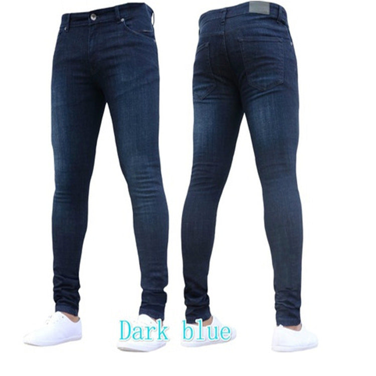 STOCK-Black Slim Stretch Denim Pants Men Autumn Nepal