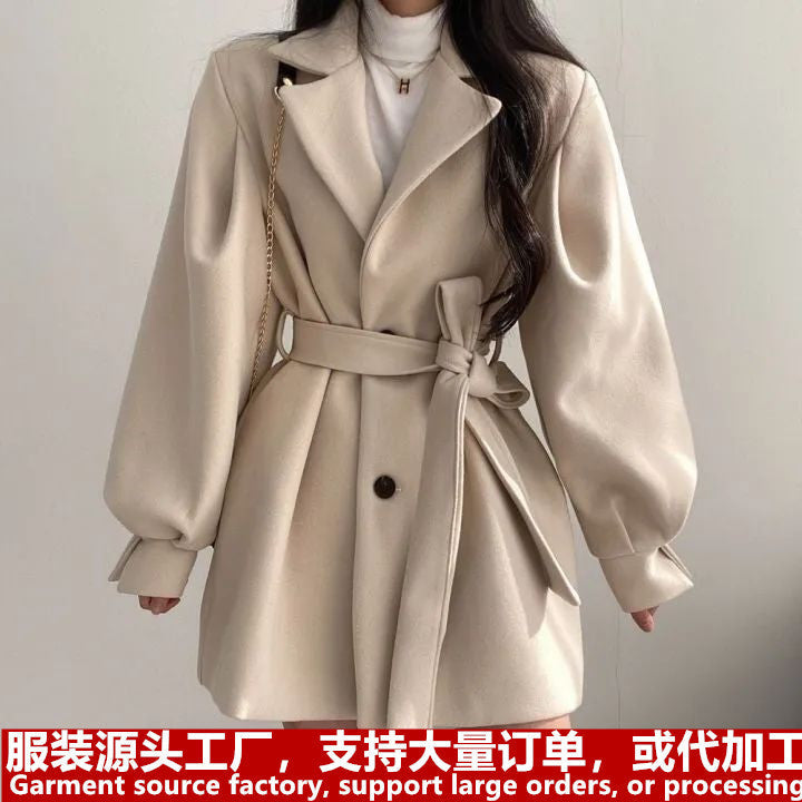 INSTOCK-Women’s Woolen Wind Coat Long Loose Autumn Winter