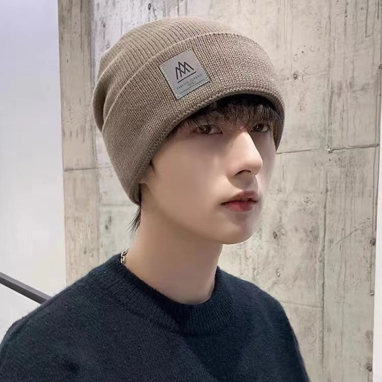 Men’s Thickened Wool Knitted Winter Hat Windproof Velvet Cap