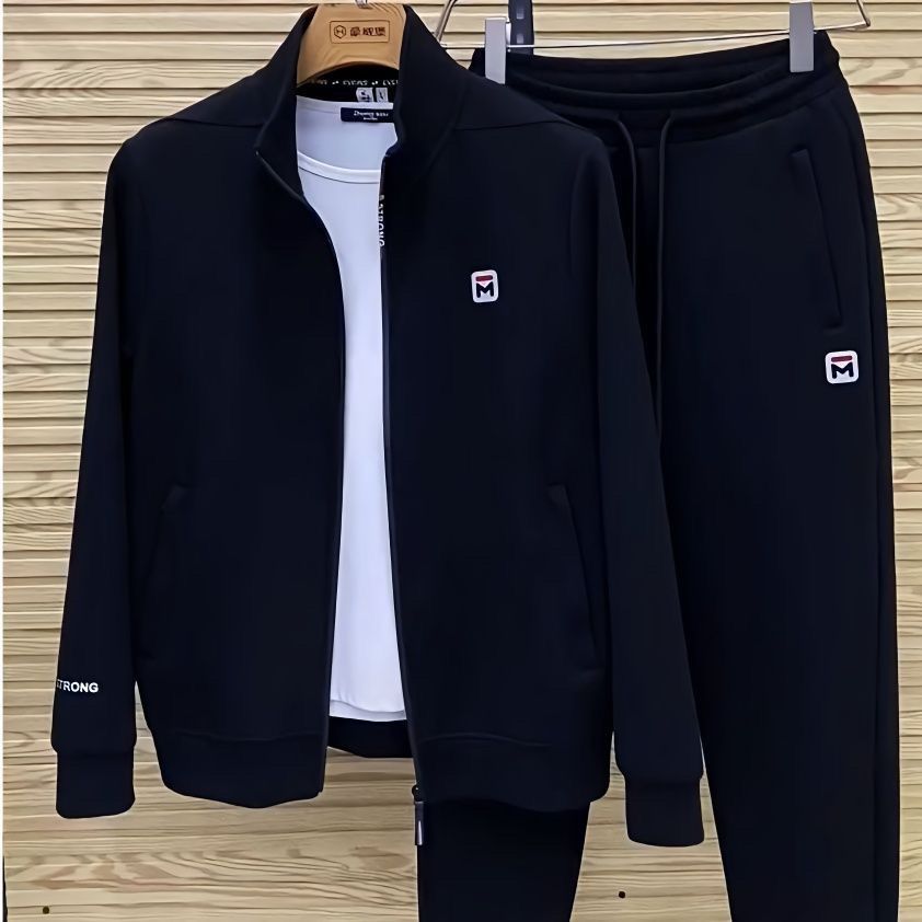 Men’s Autumn-Winter Sports Suit – Trendy Slim Two-Piece Set