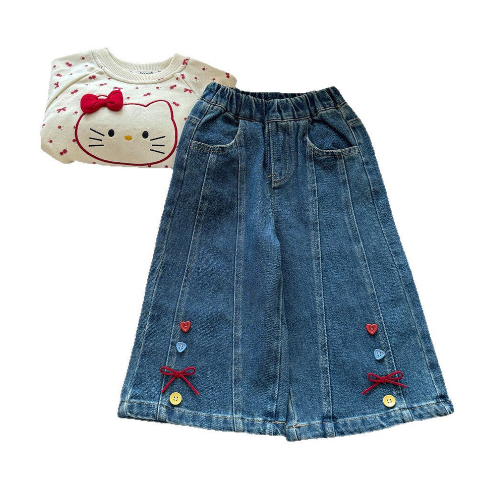 Girls' Straight Pants – Spring & Autumn 2025 Baby Jeans