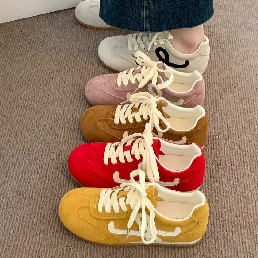 Yellow Dexun Retro Flat Sneakers for Women