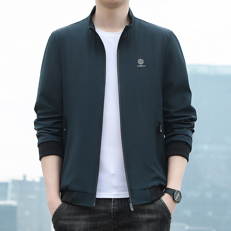 Middle-Aged Vertical Collar Mens Jacket 2025