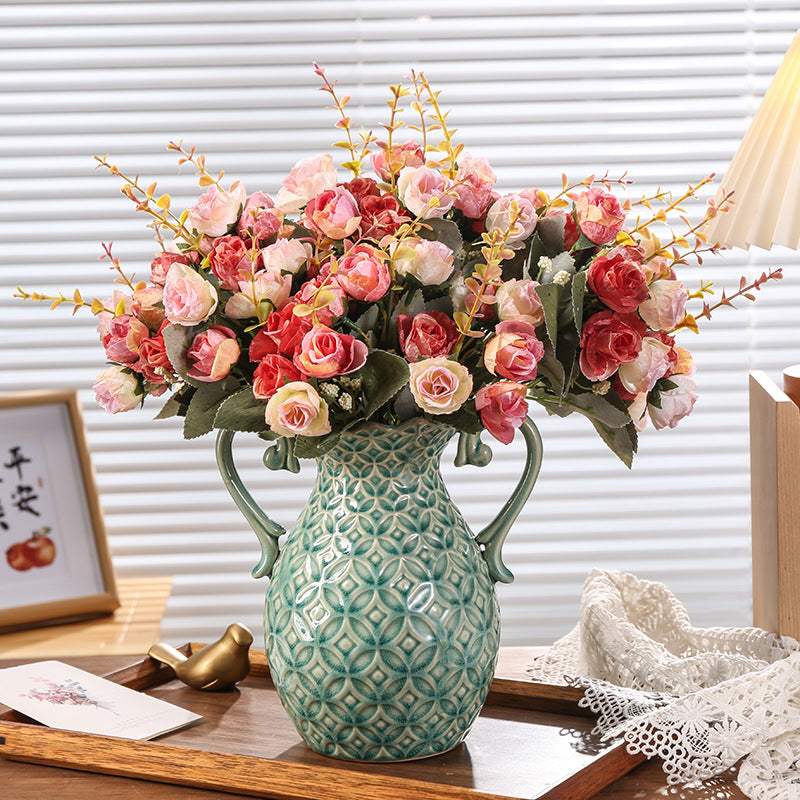 American Retro Relief Vase for Rose and Home Decor