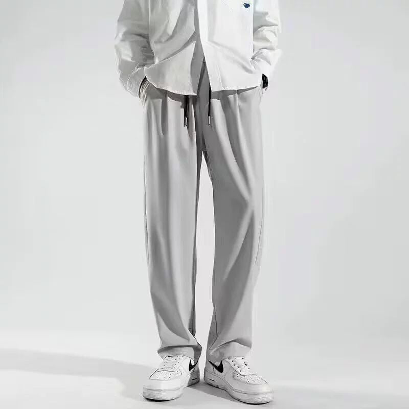 INSTOCK-Men’s Ice Silk Summer Pants – Loose, Light & Nine-Point
