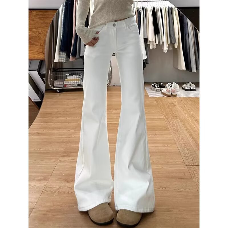 2025 White High-Waist Wide Leg Women’s Jeans
