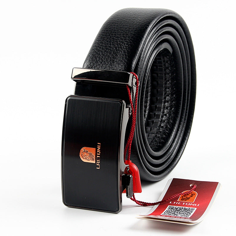 Top Layer Cowhide Belt – Genuine Leather Auto Buckle