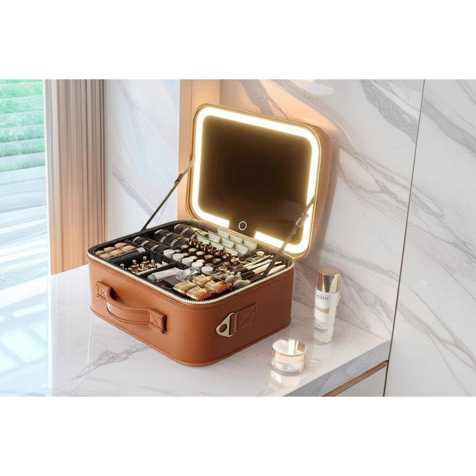 High-End LED Mirror Cosmetic Storage Case