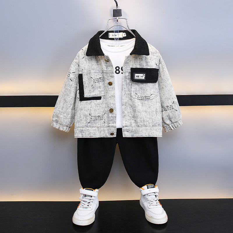 Boys Cardigan Jacket 2025 Korean Style Casual Spring Top