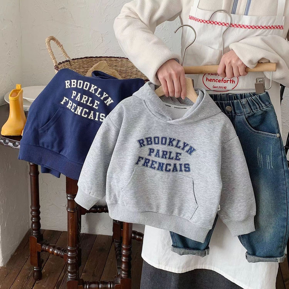 STOCK-Boys’ Korean Style Hoodie – Autumn Trendy Sweatshirt