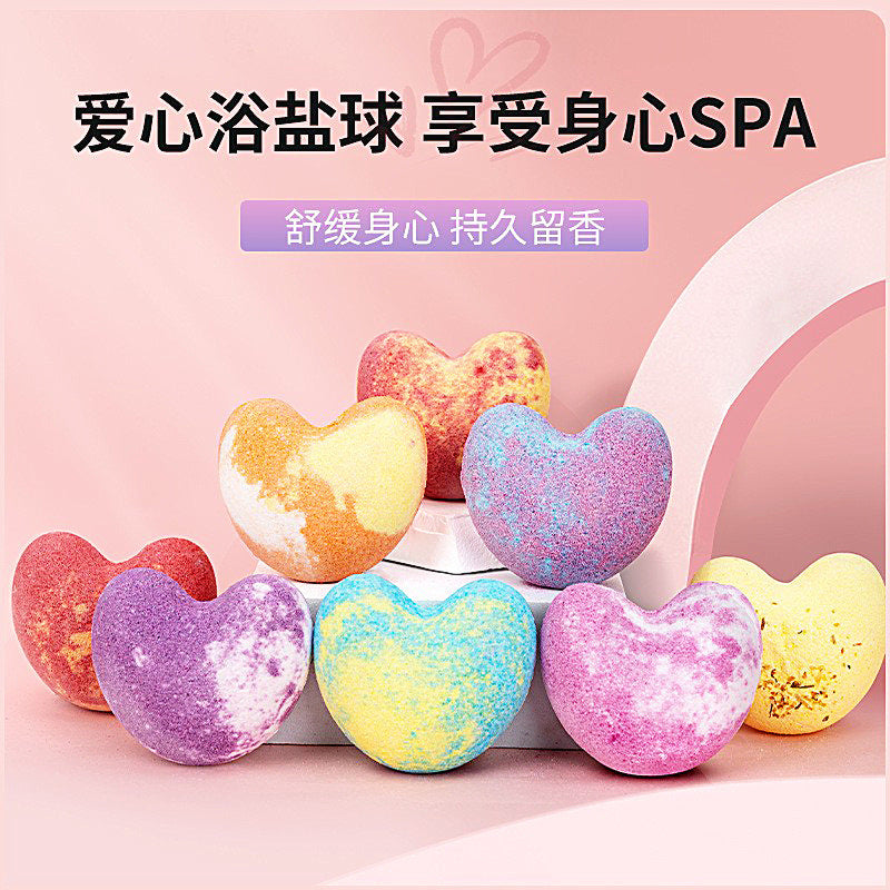 40g Heart-Shaped Bath Bomb – Plant Essence & Essential Oil