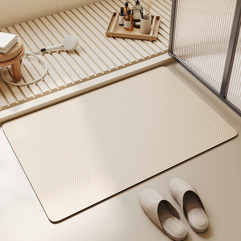 Simple Line Diatom Mud Non-Slip Bathroom Floor Mat