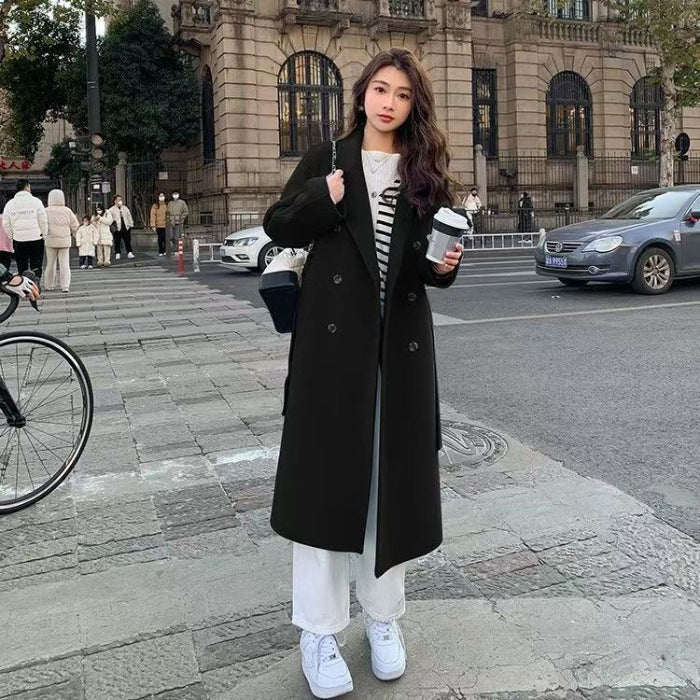 INSTOCK-Women’s Blue Woolen Coat