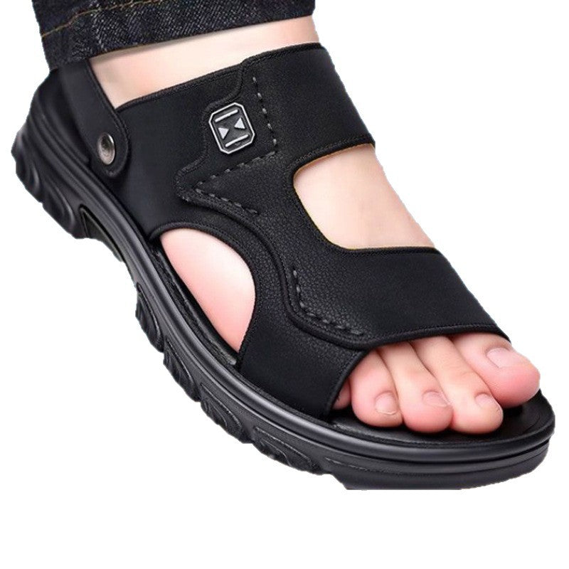 INSTOCK-Men's 2025 Leather Thick-Soled Sandals | Non-Slip &